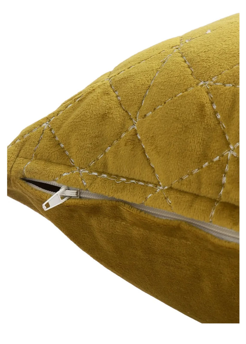Mustard Quilted Velvet Cushion Cover – Set of 2