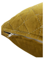 Mustard Quilted Velvet Cushion Cover – Set of 2