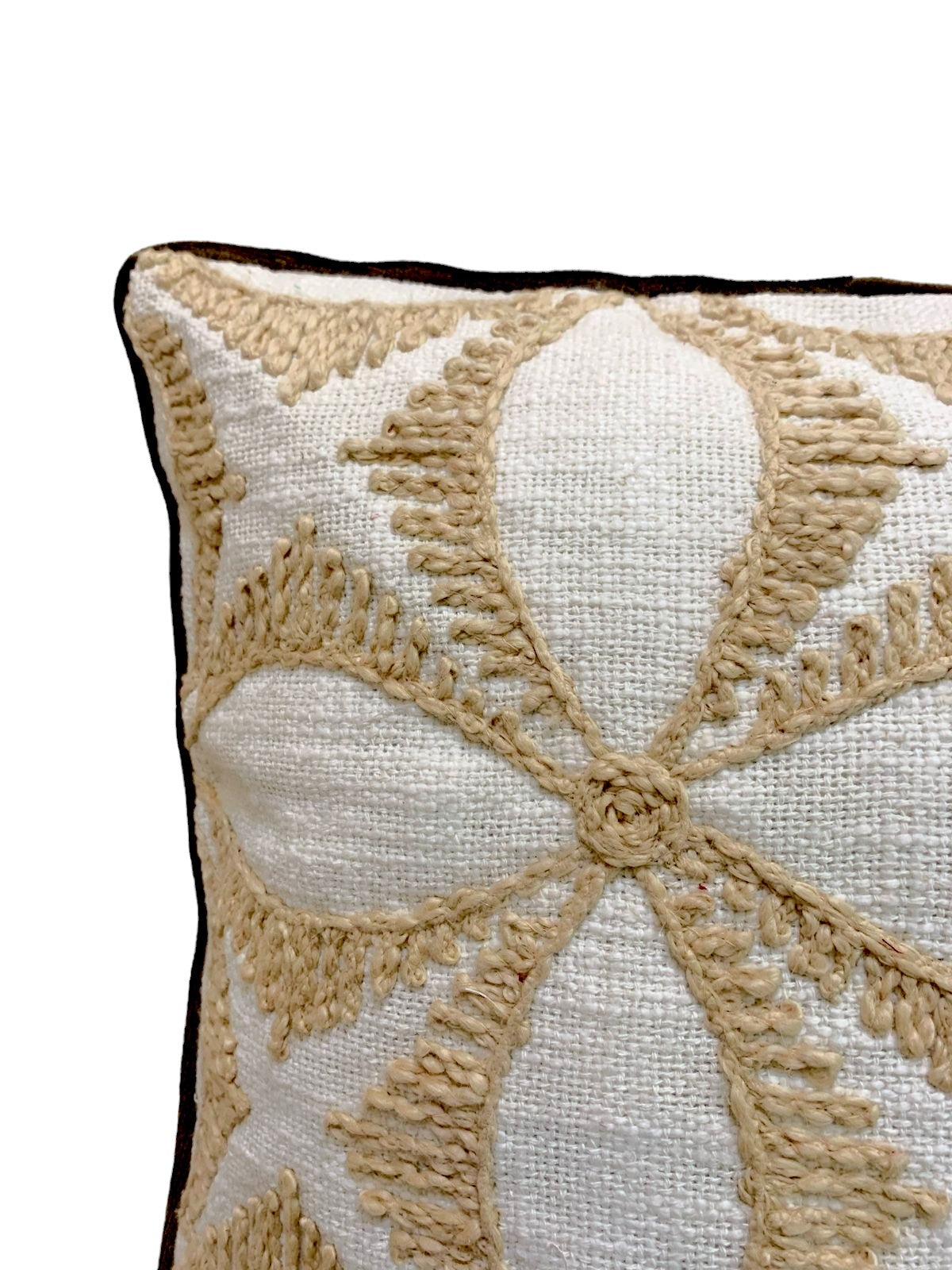 Beige Embroidered Cosmic Pillow Cover