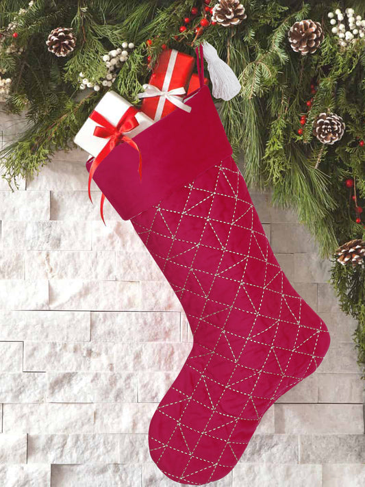 Handmade quilted velvet stocking