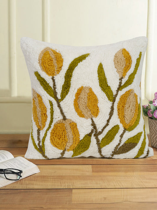 Floral Handmade Tufted Pillow Cover