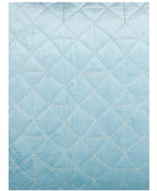 Aqua Diamond Quilted Velvet Cushion Cover – Set of 2
