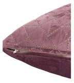 Mauve Quilted Velvet Cushion Cover – Set of 2