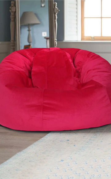 Crimson Comfort Bean Bag Cover