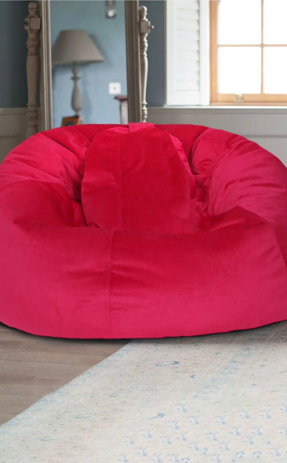Crimson Comfort Bean Bag Cover