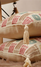 Coral Rhythm Tassel Cushion Covers – Set of 2