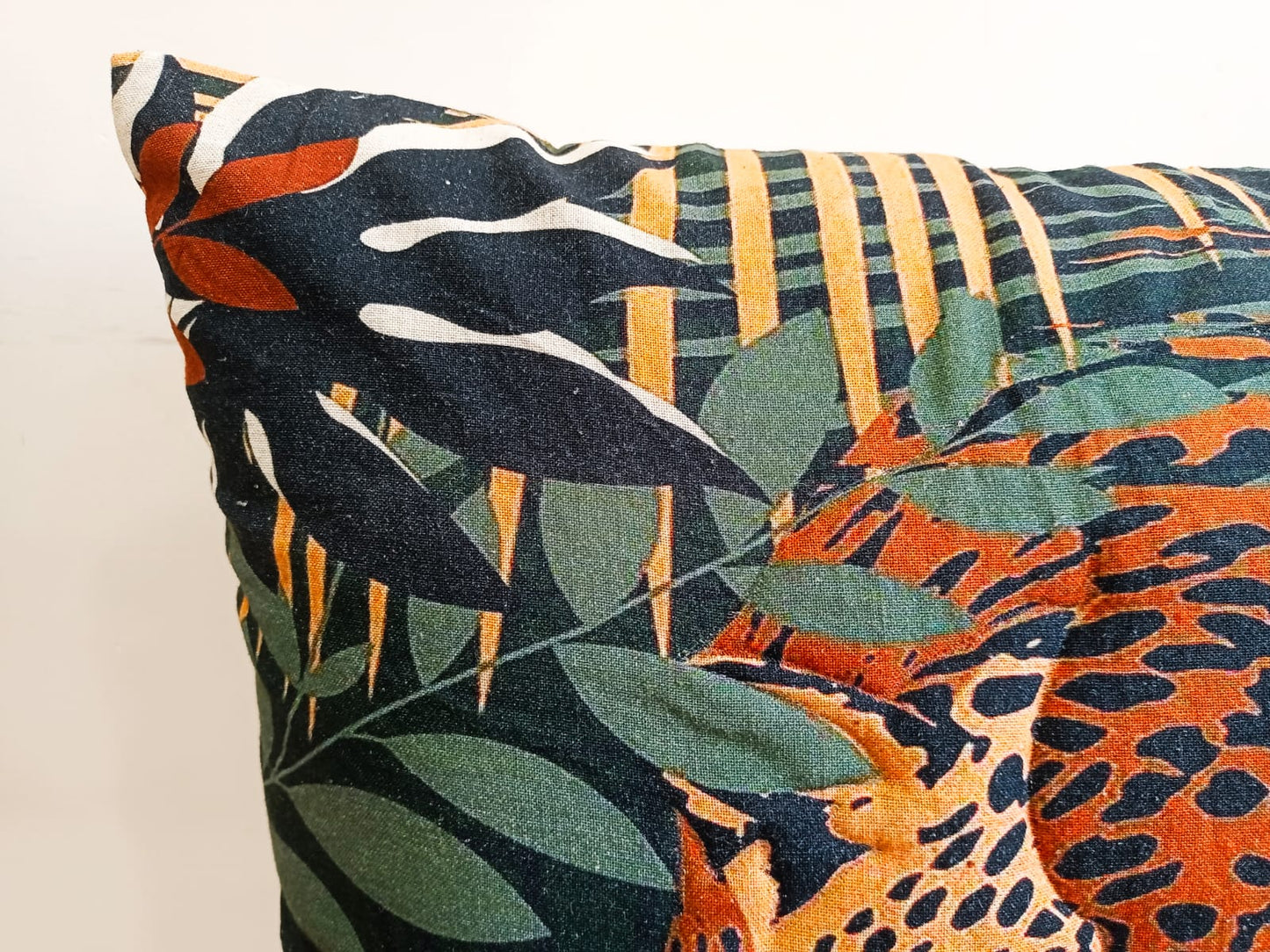 Animal Print Botanical Pillow Cover