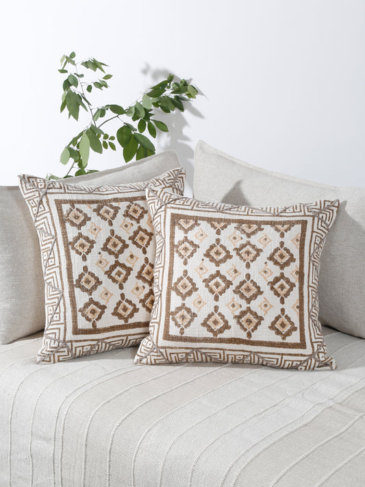 Boho Hand Block Printed Pillow Cover