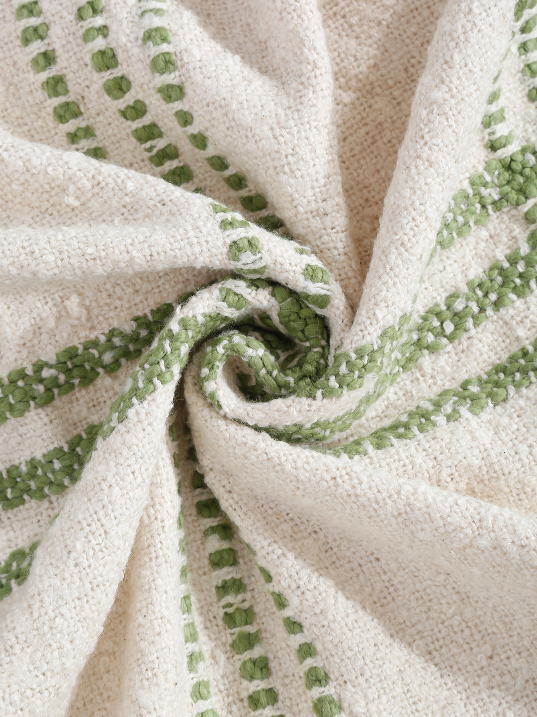 Woven Checkered Cotton Boucle Throw Blanket