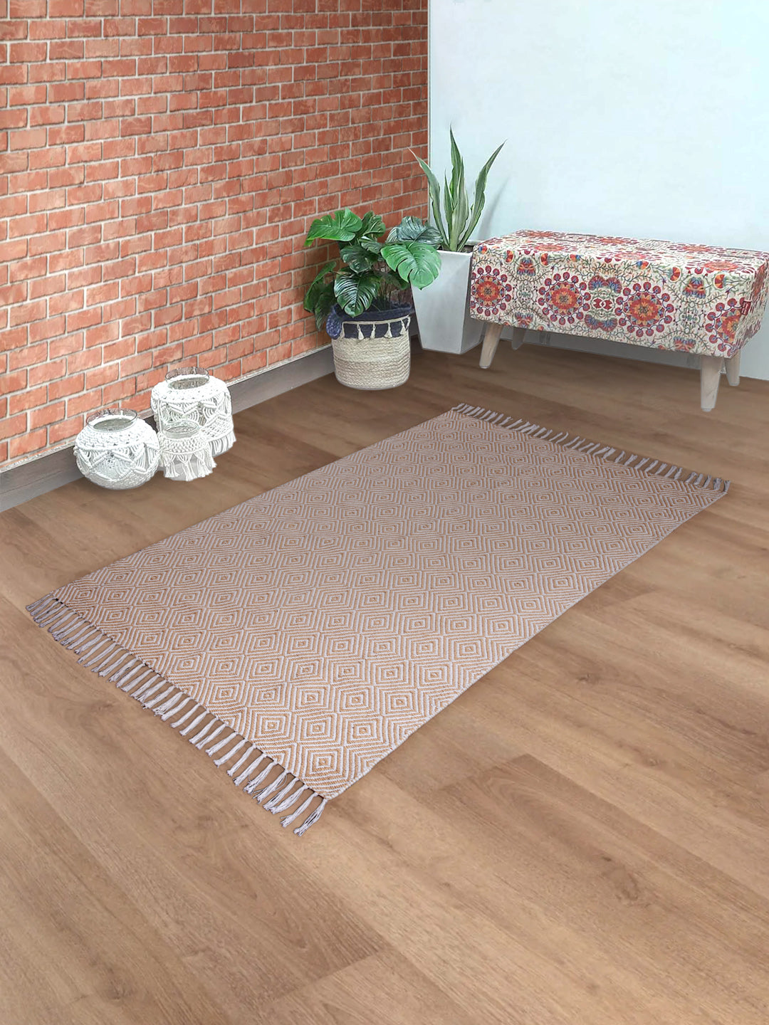 Boho Woven Cotton Floor Rug