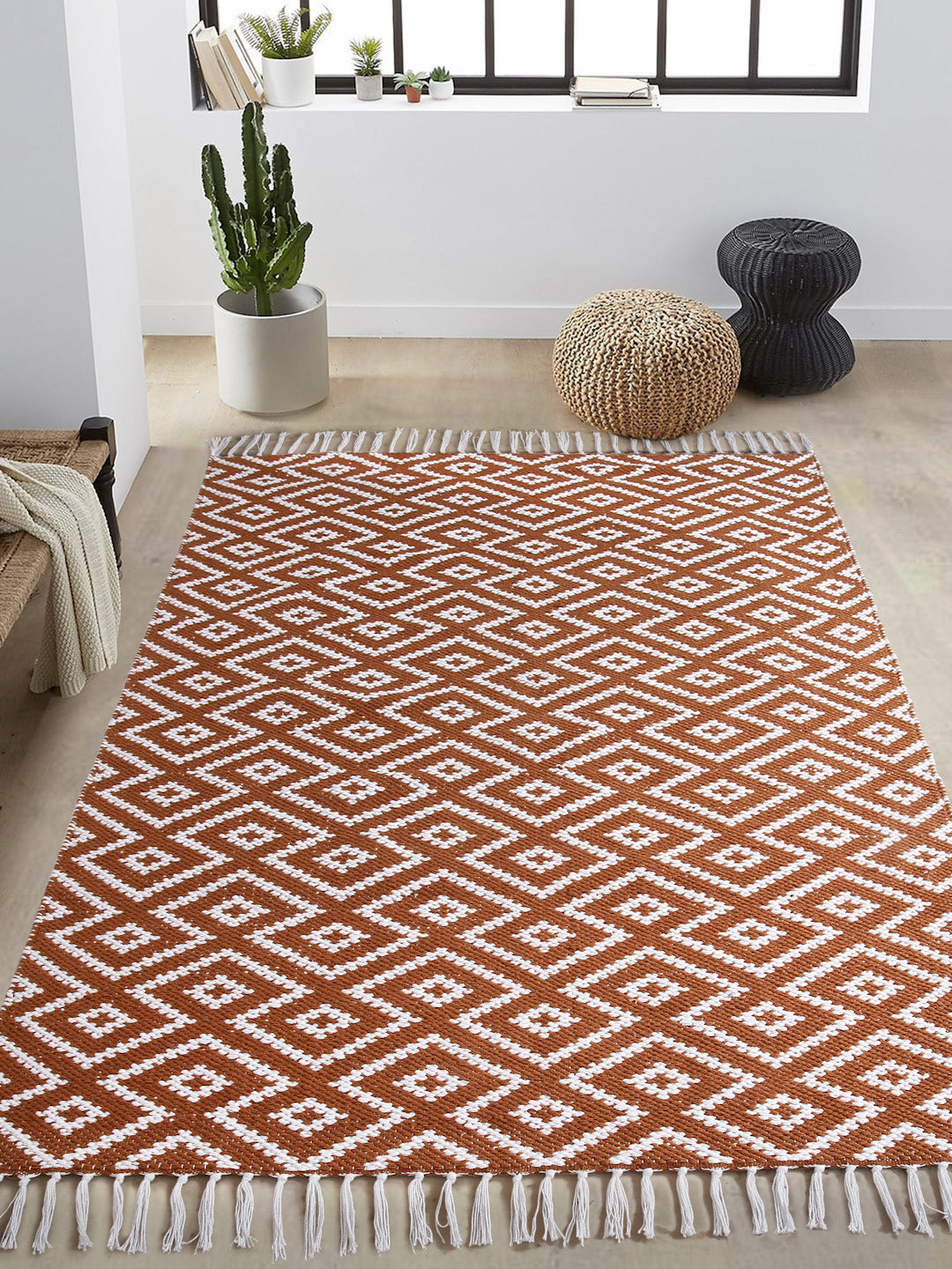 Bohemian Style Handwoven Cotton Rug