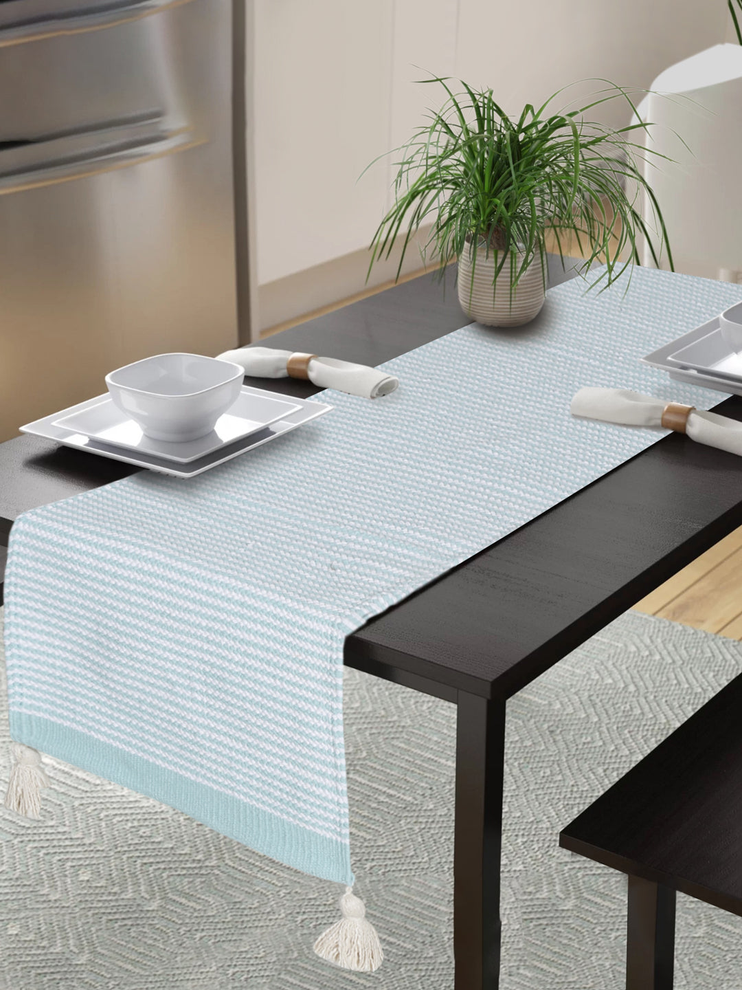 Woven Cotton Stripe Table Runner