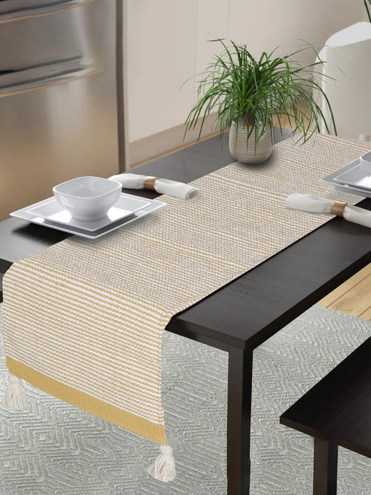 Yellow Stripe Woven Table Runner