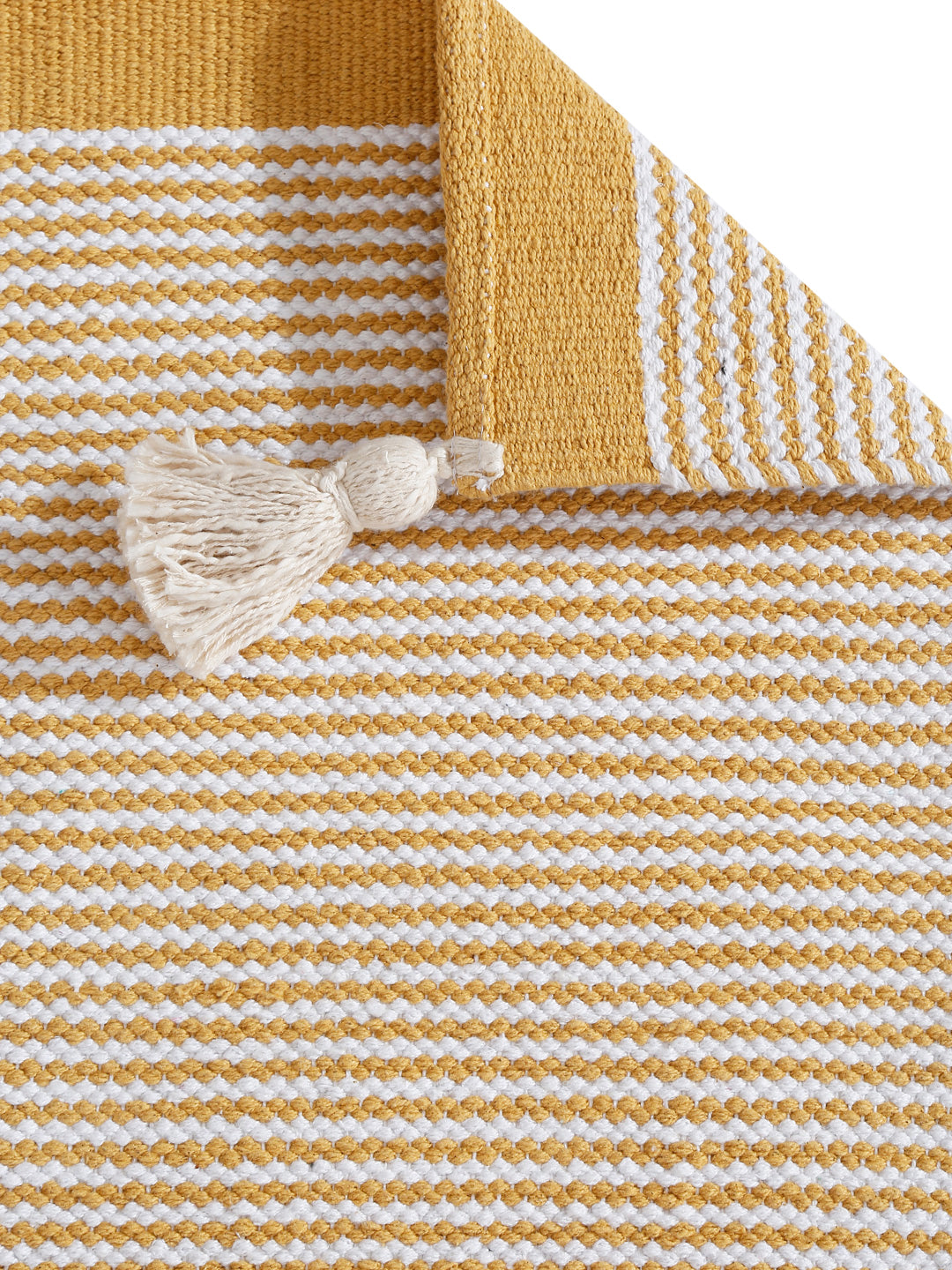 Yellow Stripe Woven Table Runner