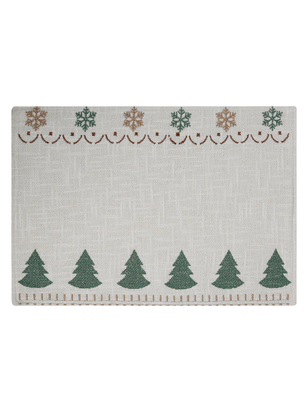 Christmas Tree Embroidered Cotton Table Placemats