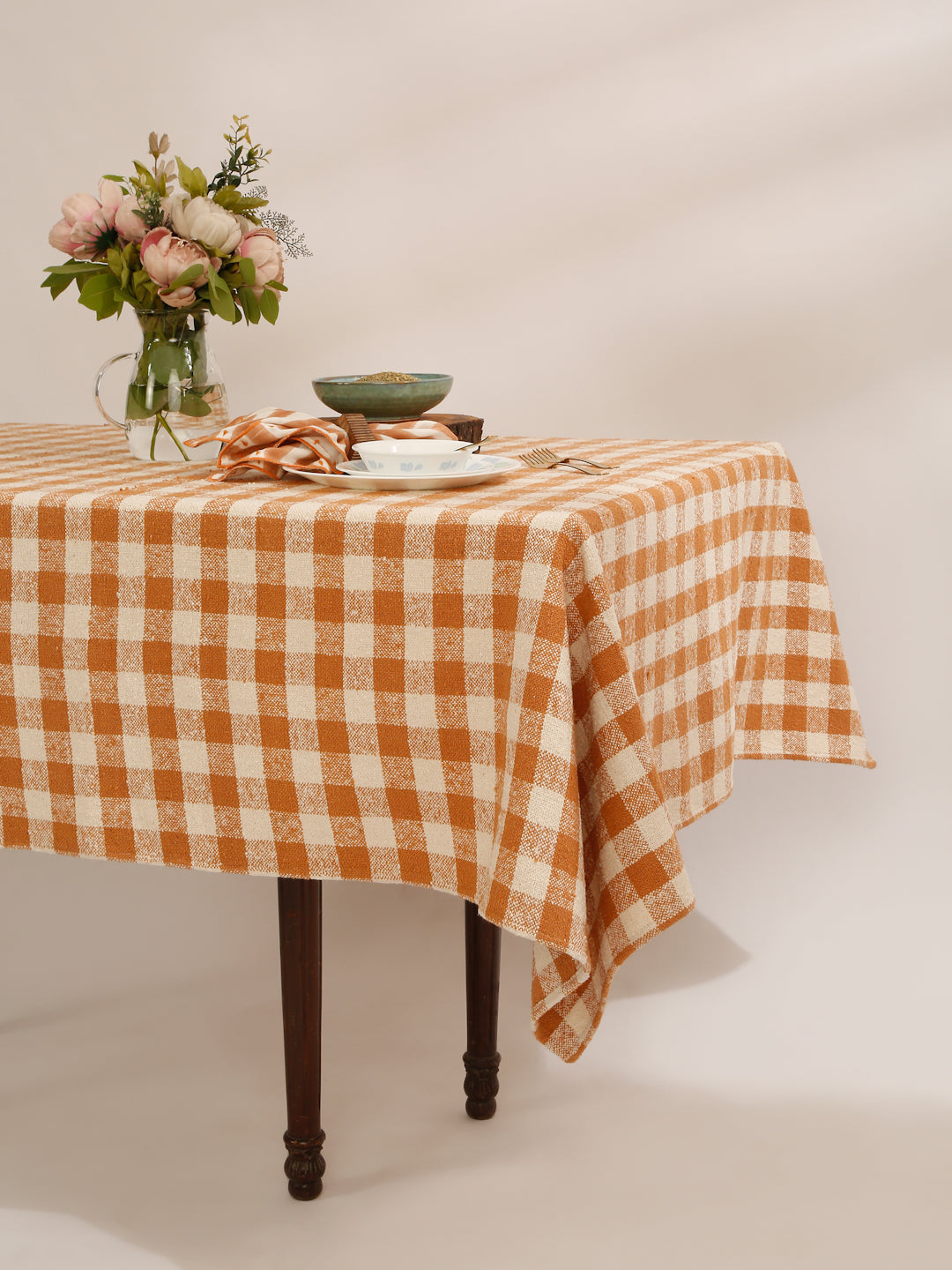 Cotton Boucle Checkered Table cloth