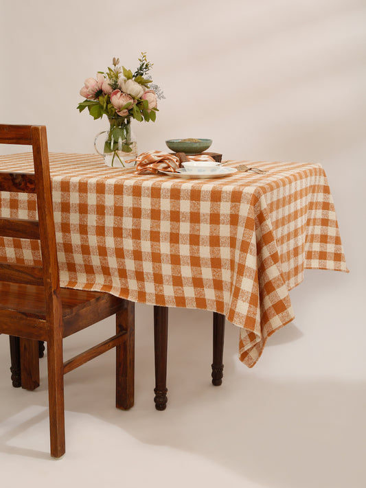 Cotton Boucle Checkered Table cloth