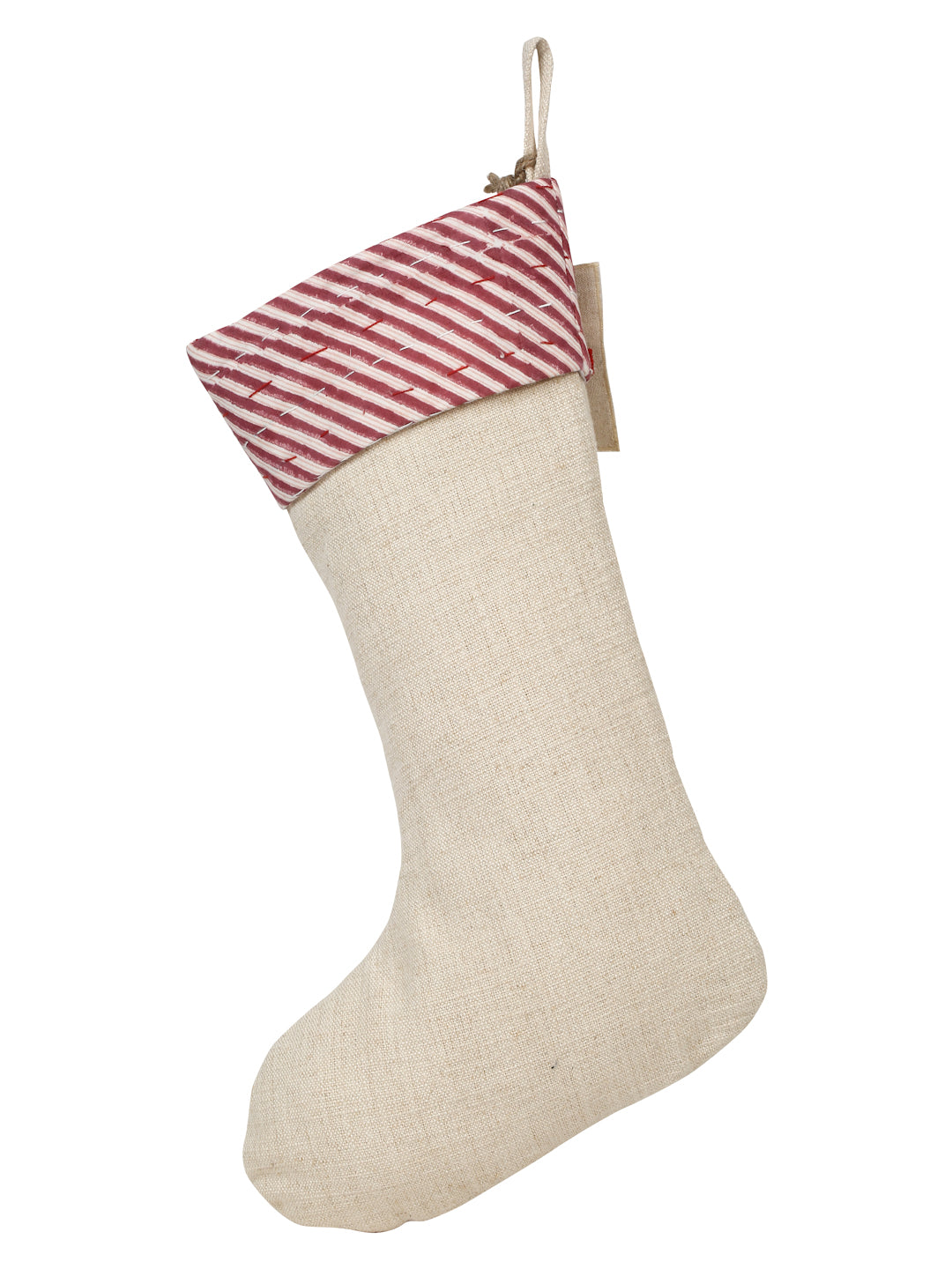 Handmade cotton striped stocking