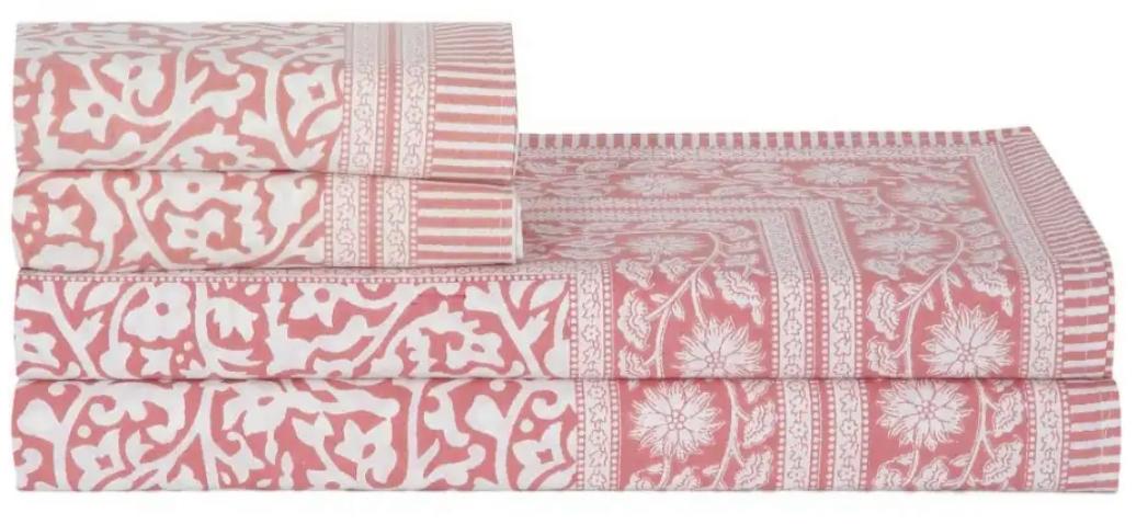 Peach Horizon Bedsheet Set