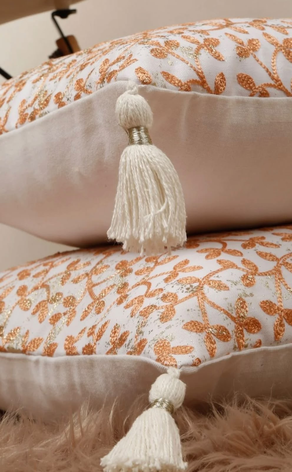 Saffron Bloom Cushion Cover