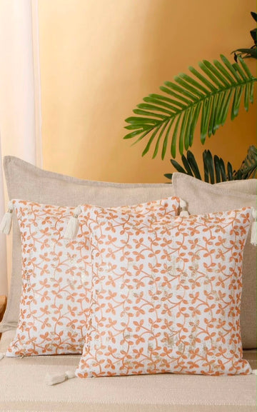 Saffron Bloom Cushion Cover