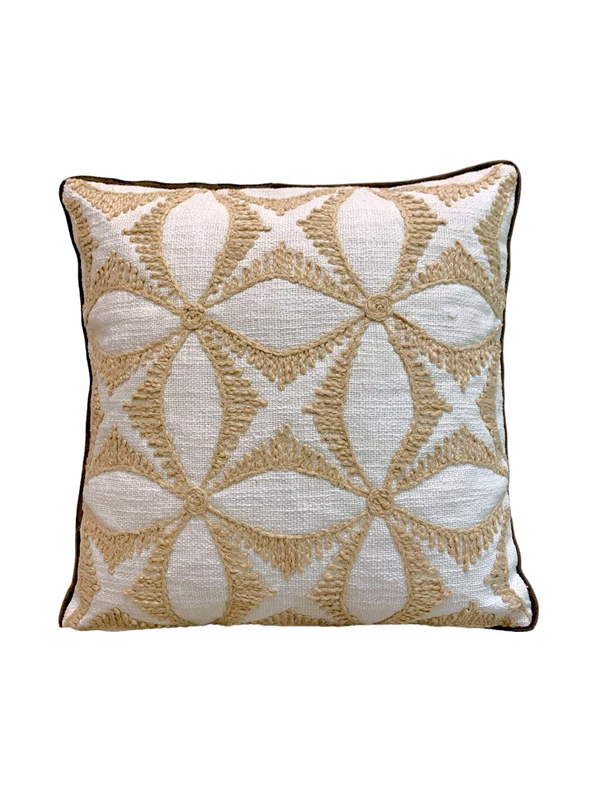 Beige Embroidered Cosmic Pillow Cover