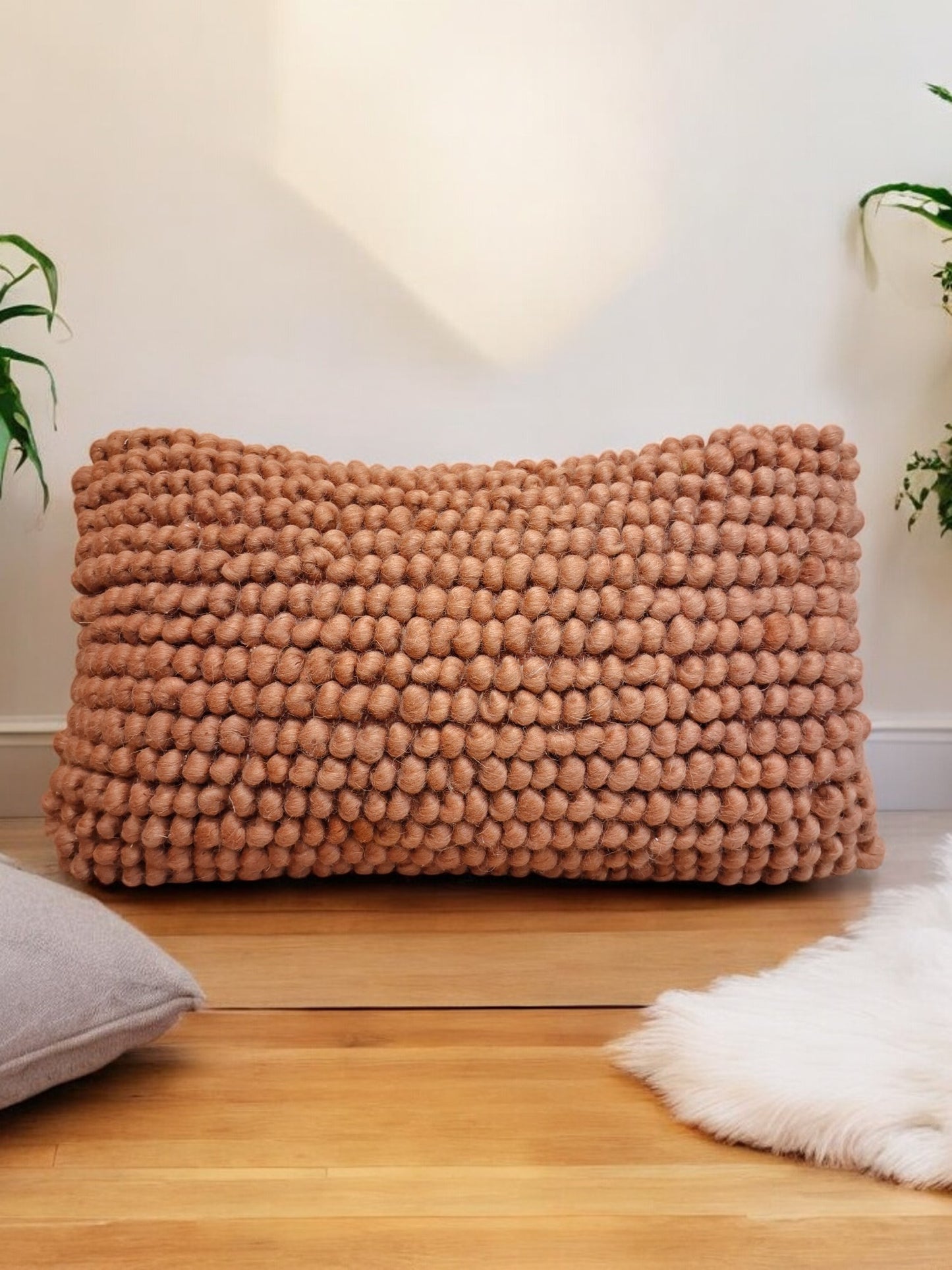 12X20 Rust wool pillow cover