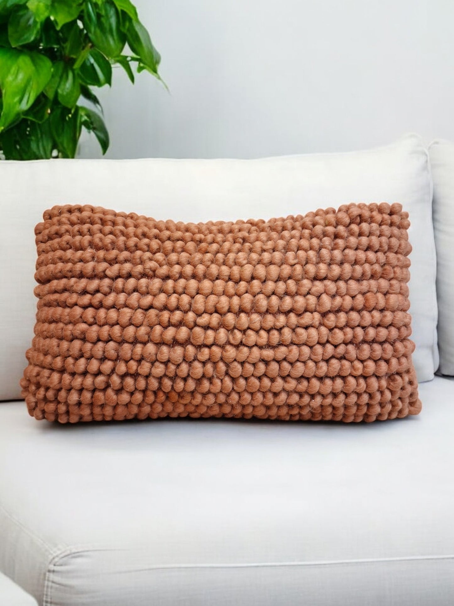 12X20 Rust wool pillow cover