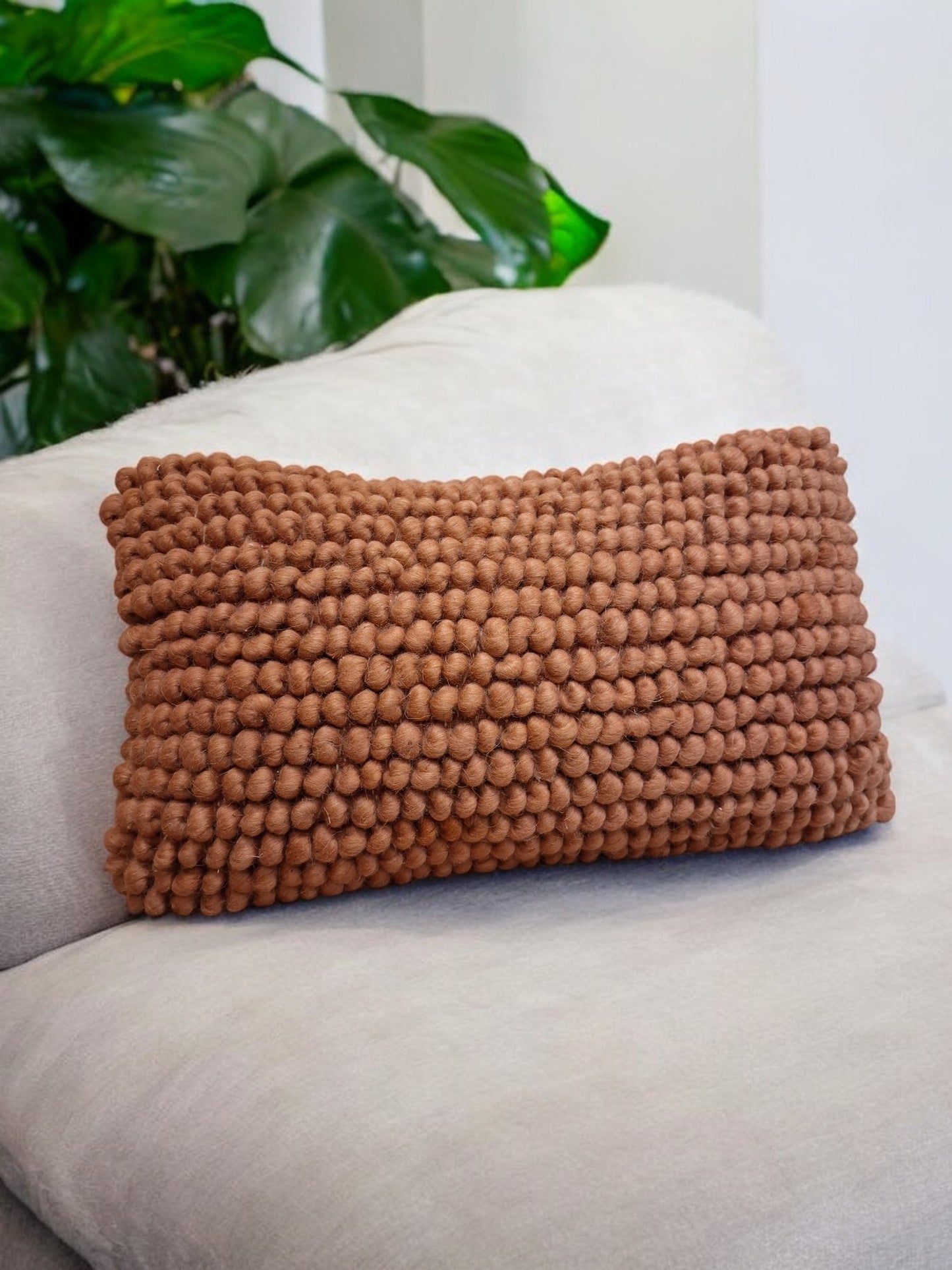 12X20 Rust wool pillow cover