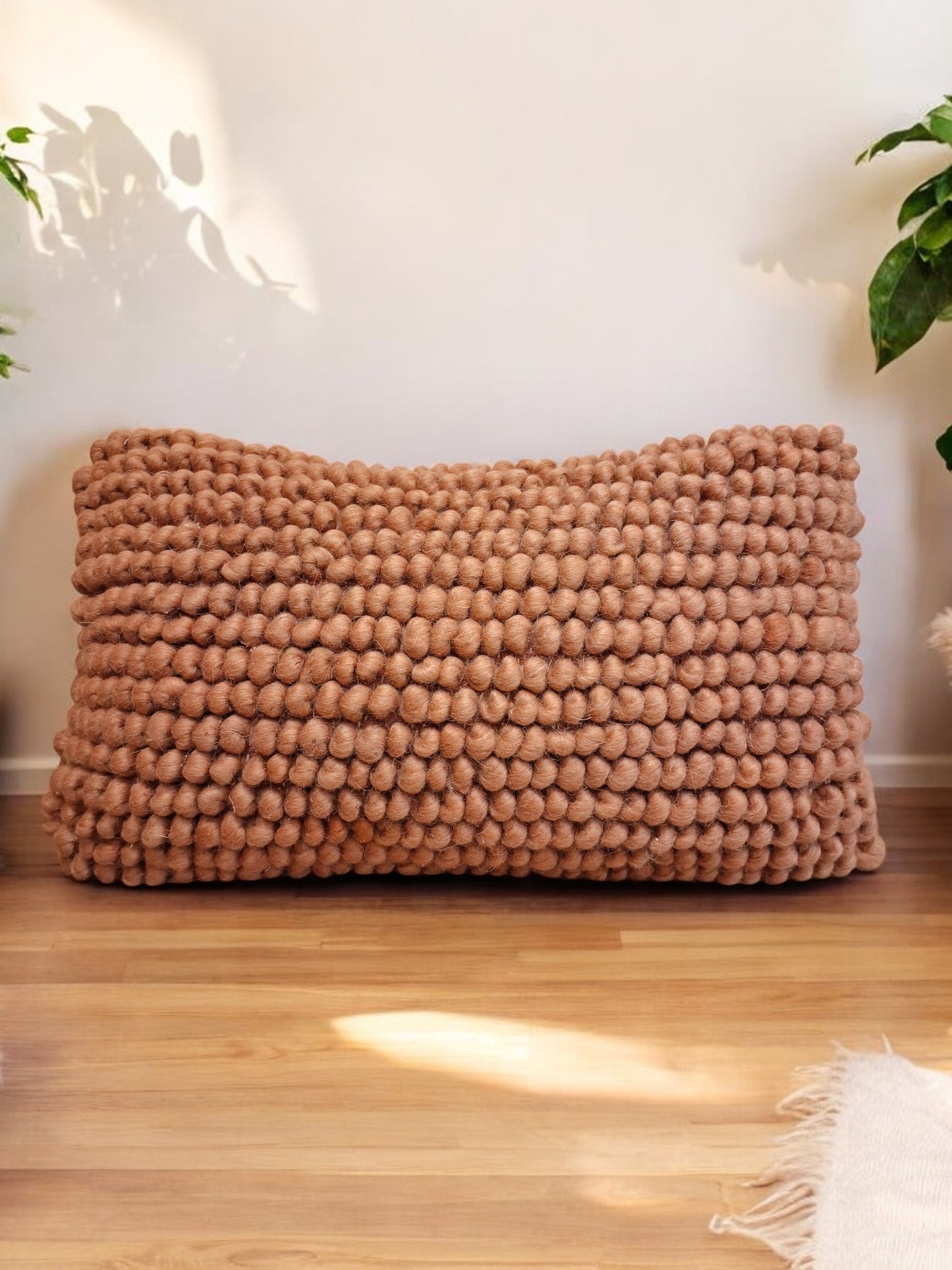 12X20 Rust wool pillow cover