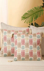 Coral Rhythm Tassel Cushion Covers – Set of 2