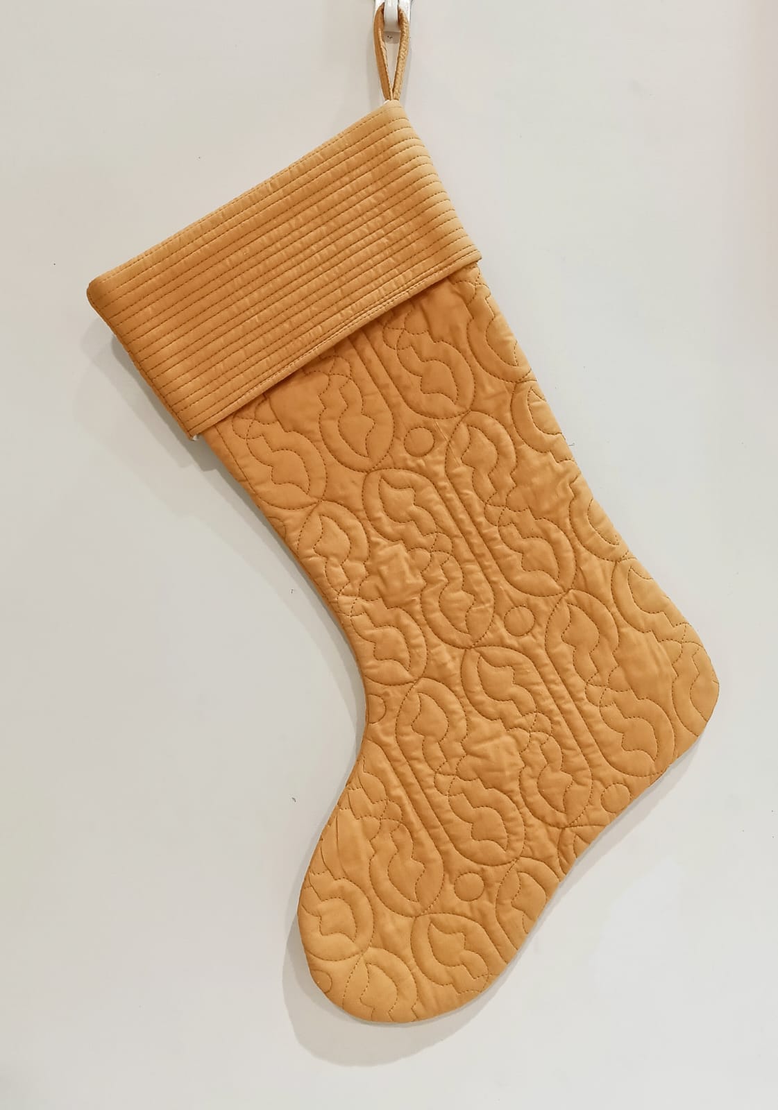 Handmade cotton quilted stocking