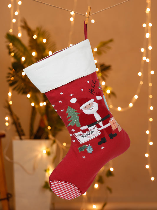 Decorative embroidered cotton stocking