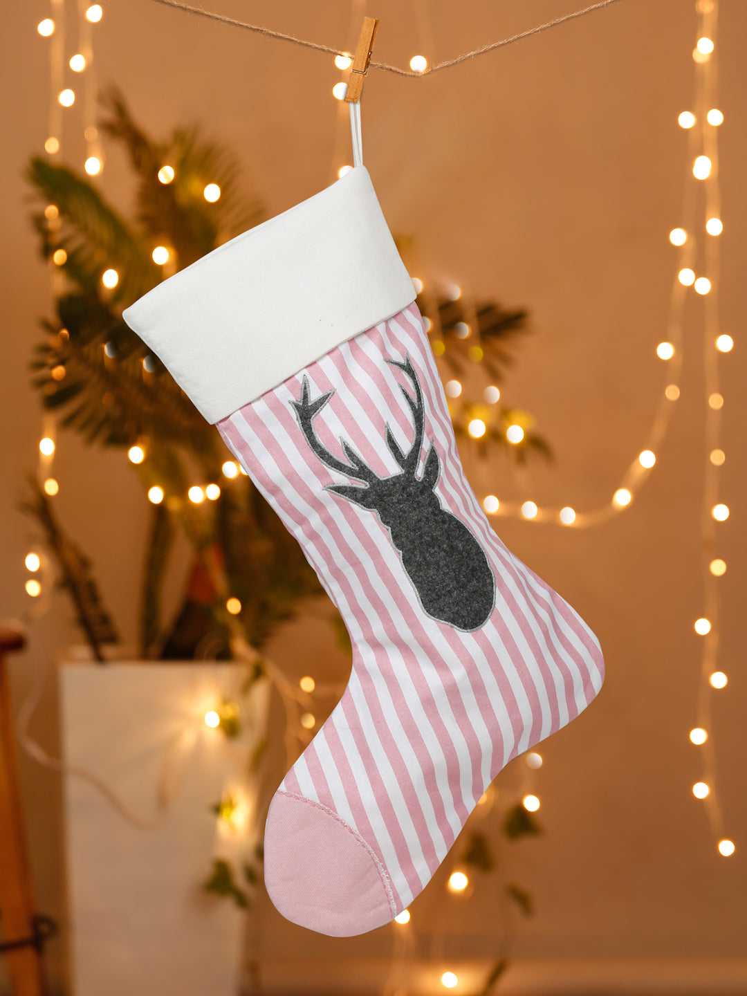 Handmade cotton striped stocking