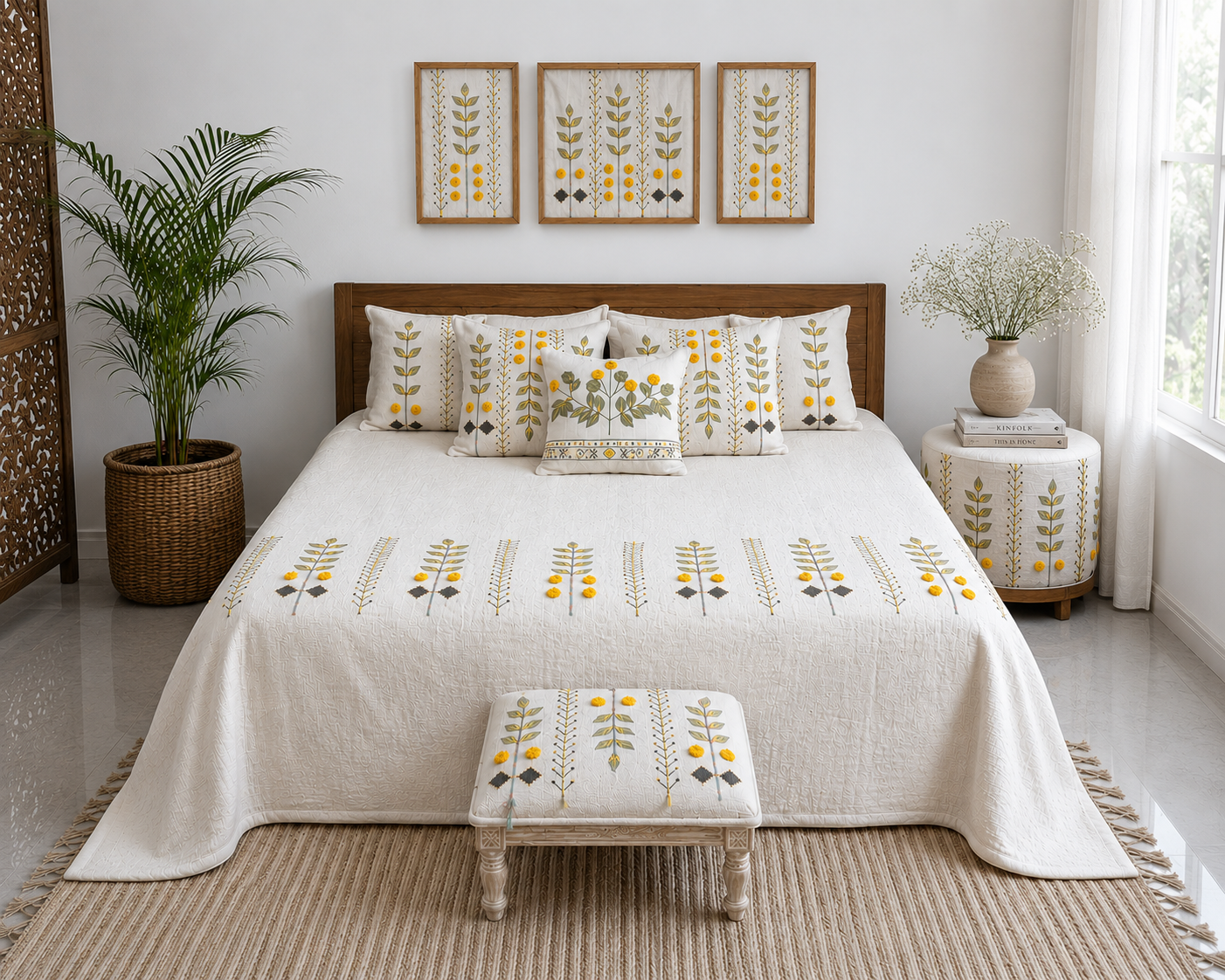 Meadowloom Embroidered Bedcover Set