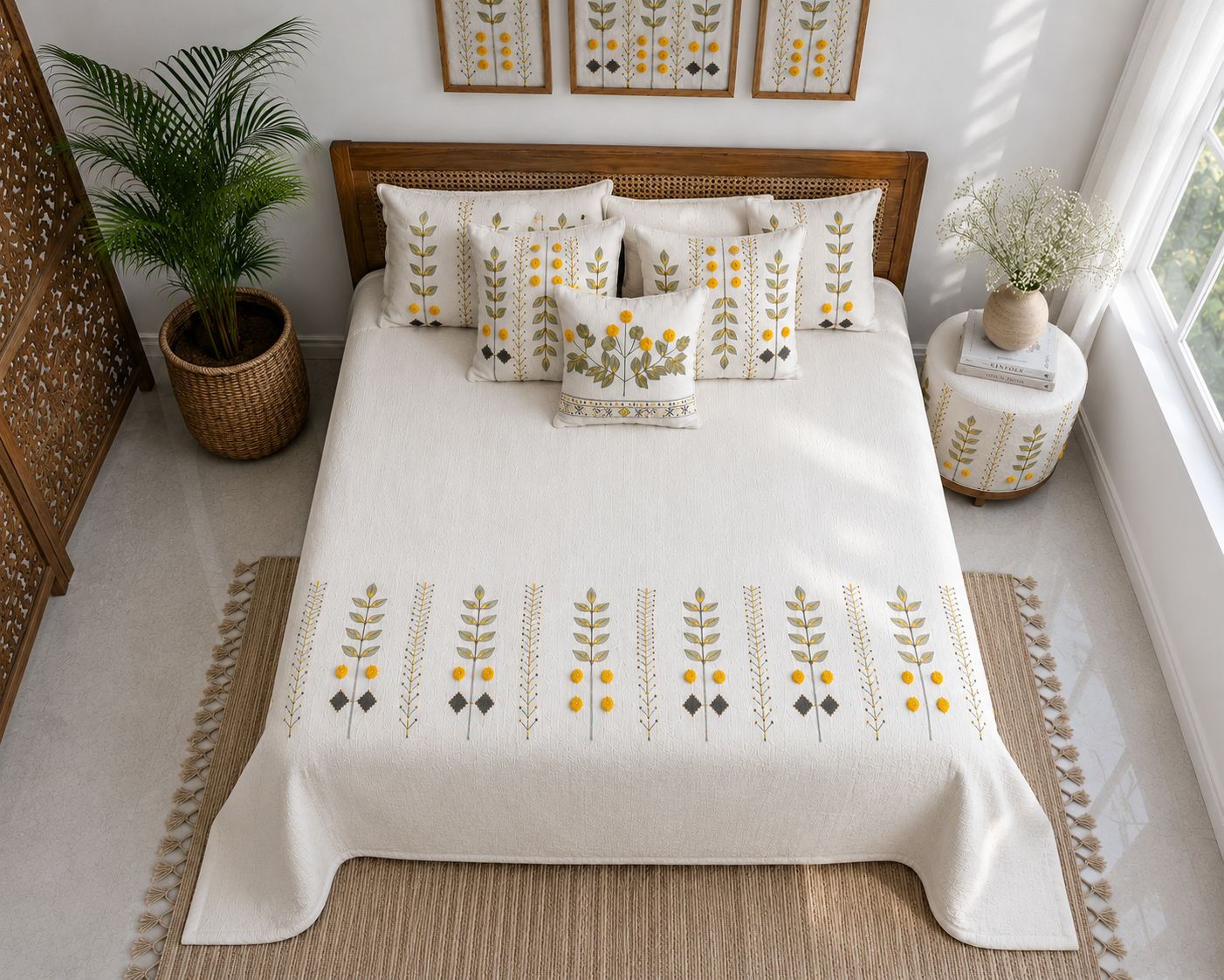 Meadowloom Embroidered Bedcover Set
