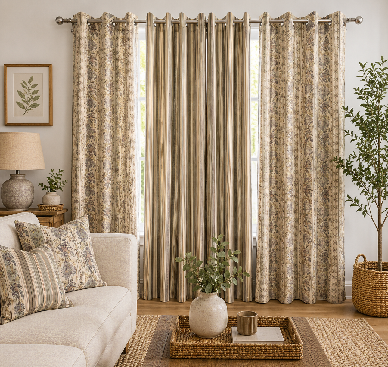 Floriva Linen Blend Curtain