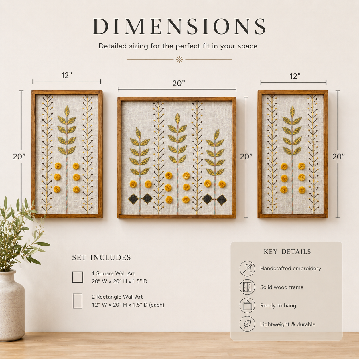 Botanica Embroidered Wall Art