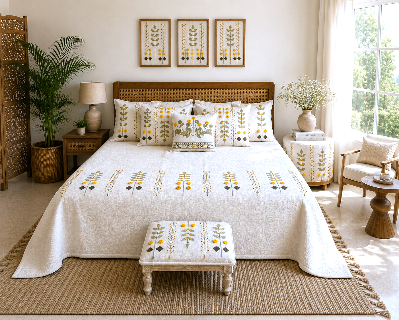 Meadowloom Embroidered Bedcover Set