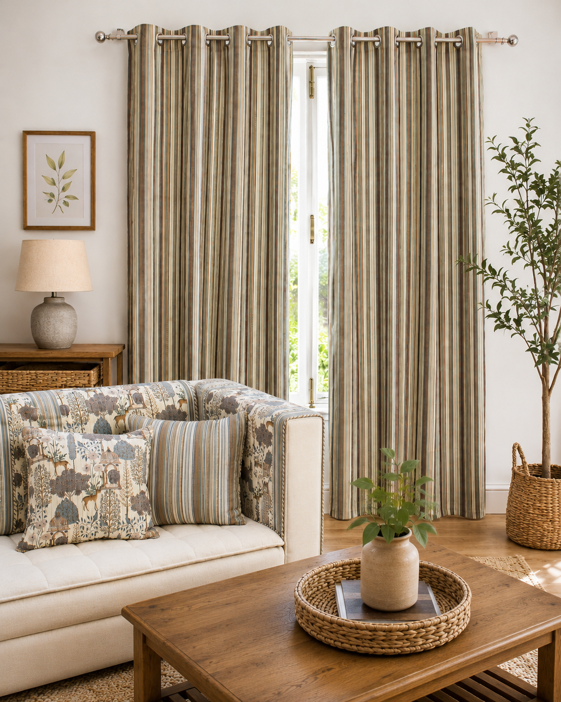 Striata Linen Blend Curtain