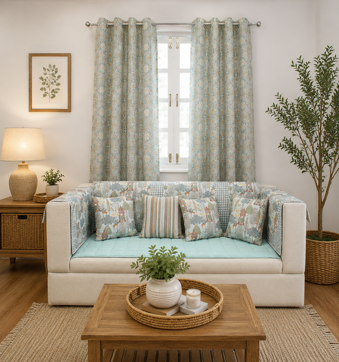 Aurelle Medallion Linen Blend Curtain