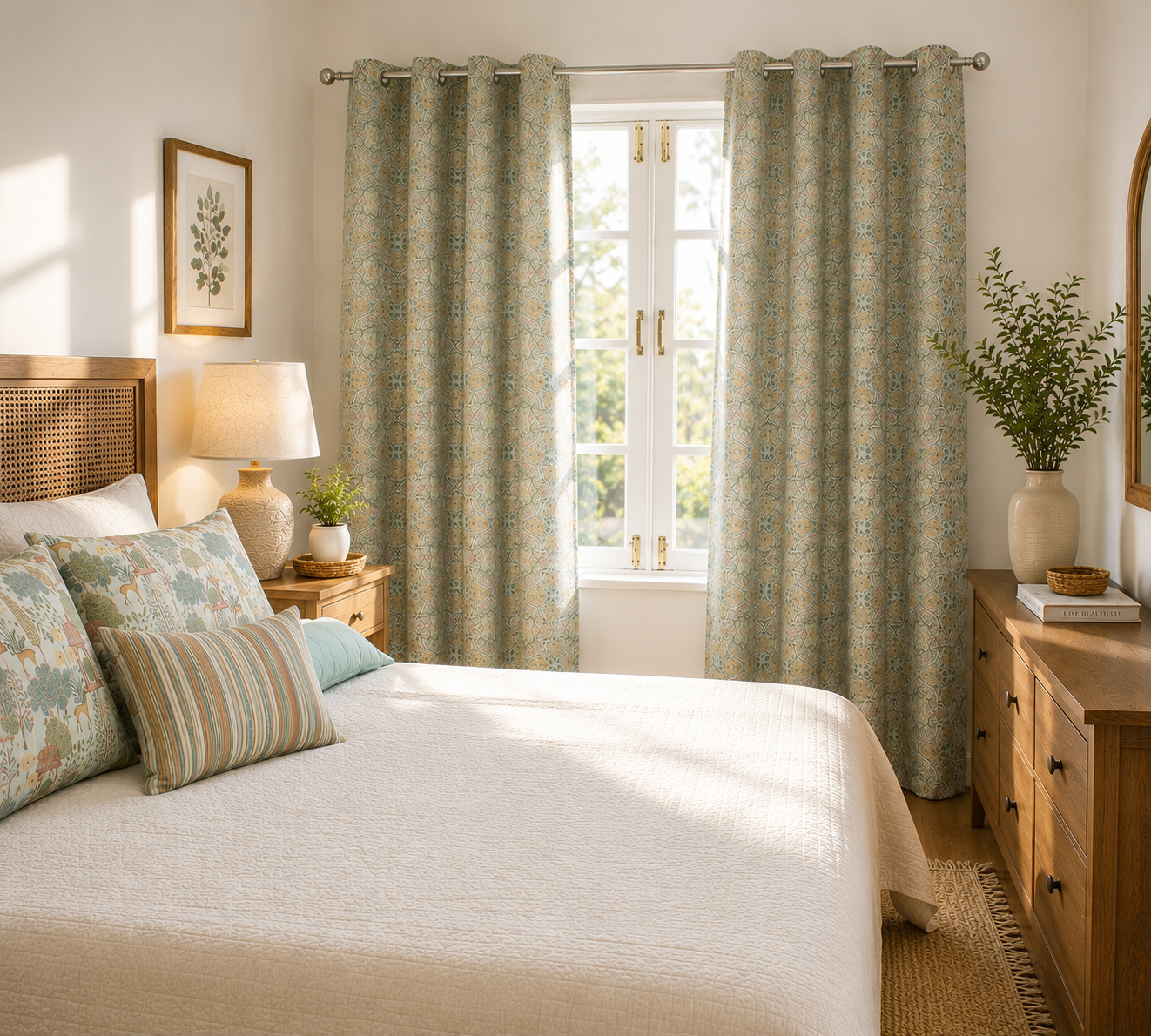 Aurelle Medallion Linen Blend Curtain
