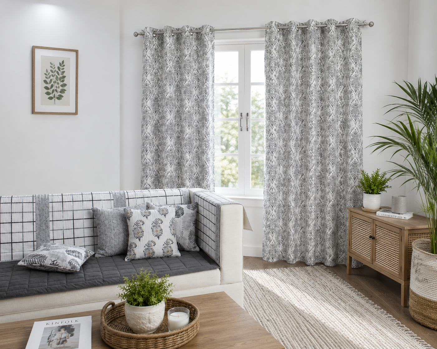 Sylvara Vine Linen Blend Curtain