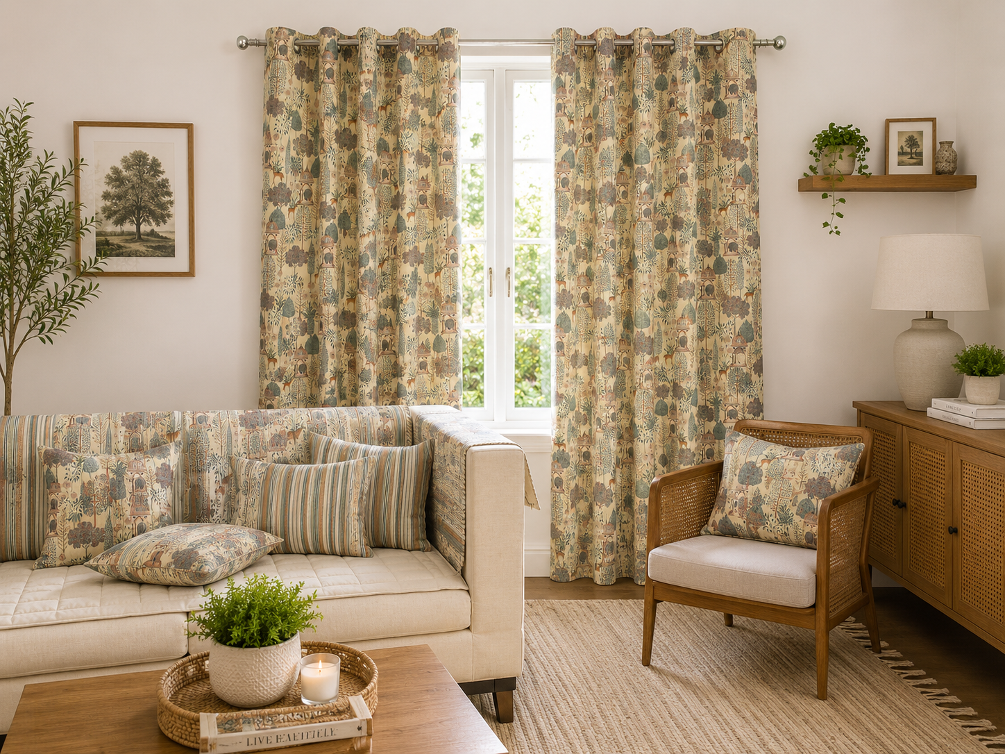 Asterra Scenic Linen Blend Curtain
