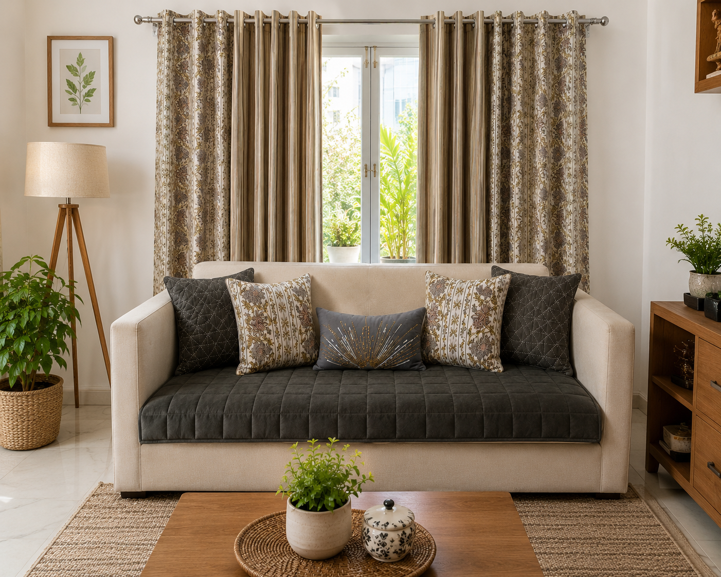 Velmora Velvet Sofa Topper Set