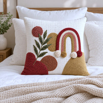 Aranya Boho Hand-Embroidered Cotton Cushion Cover – Set of 2