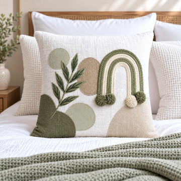 Sienna Boho Hand-Embroidered Cotton Cushion Cover – Set of 2