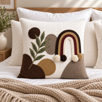 Mirova Boho Hand-Embroidered Cotton Cushion Cover – Set of 2