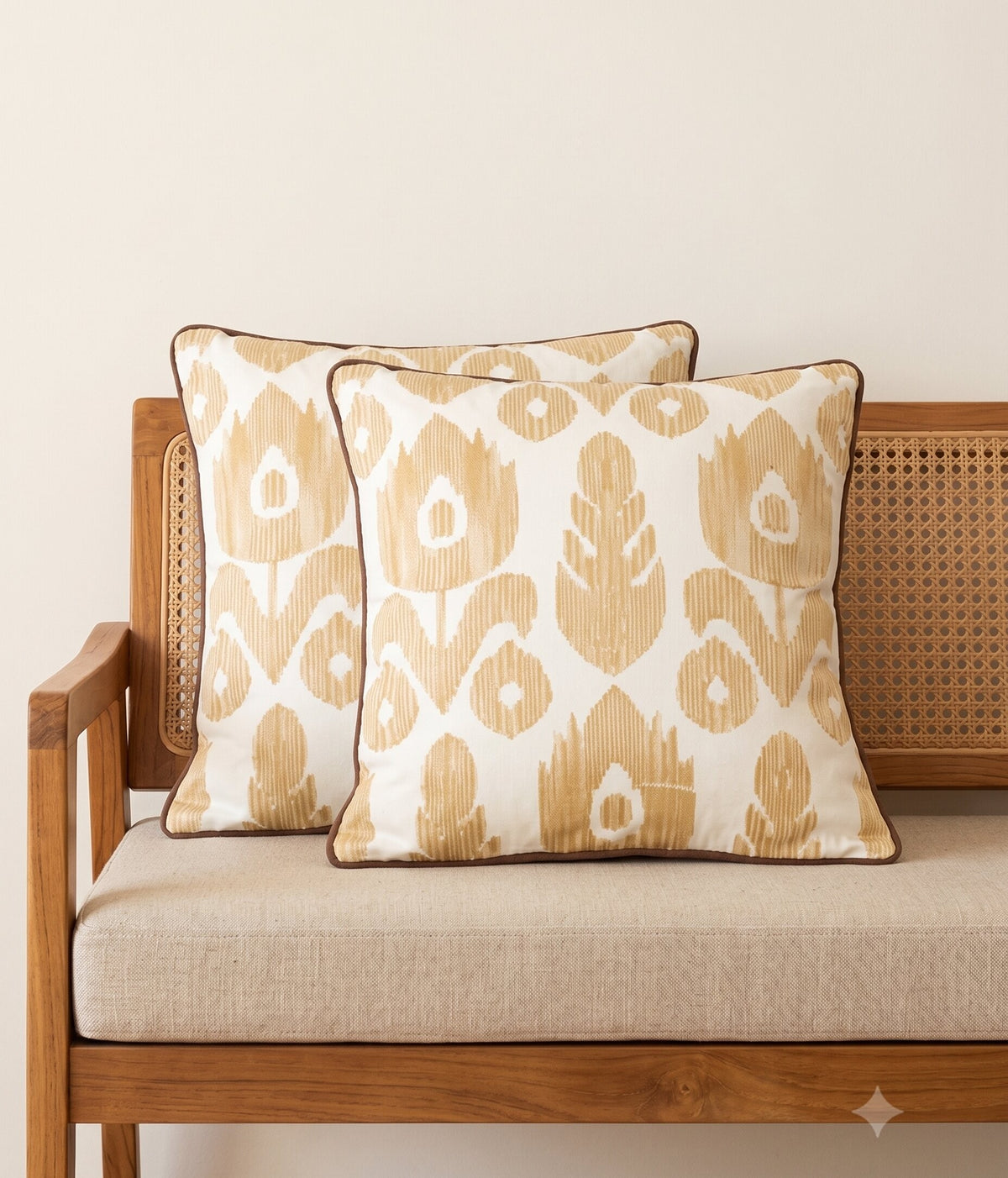 Ochre Bloom Cushion Cover – Set of 2