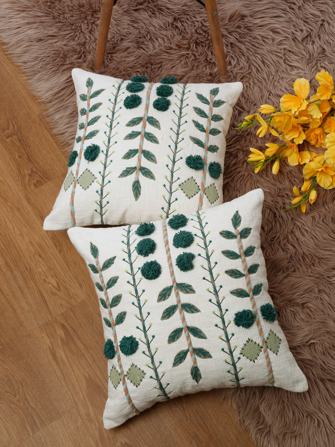 Verdant Stitched Cushion Cover